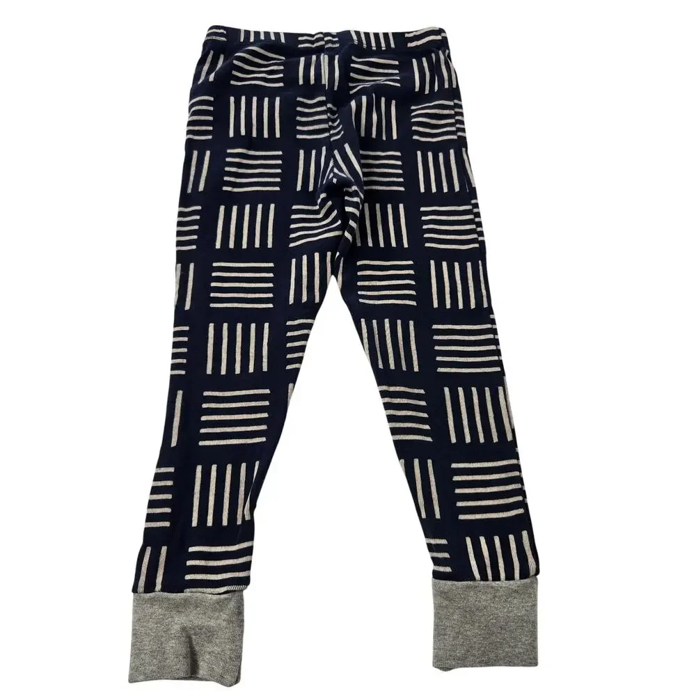 Honest Baby Organic Cotton Blue White Geometric Print Two Piece PJ Set Size 4T